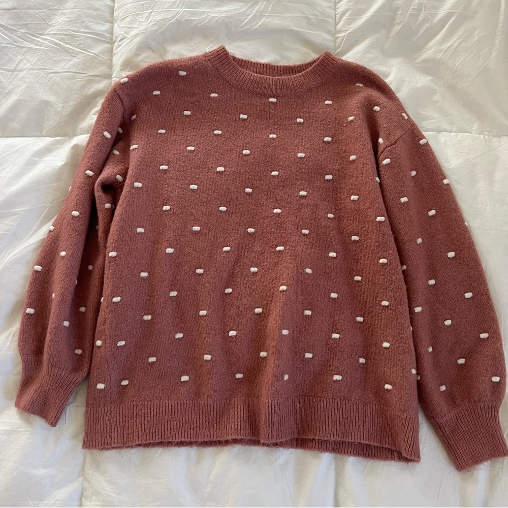 Pink and White Sweater
